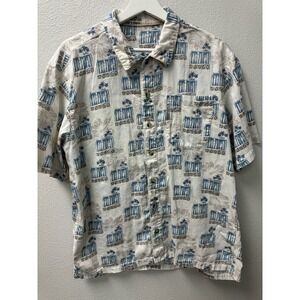 Columbia Men's Short Sleeve Button-Down‎ Shirt Beach Tropical Style Size XL
